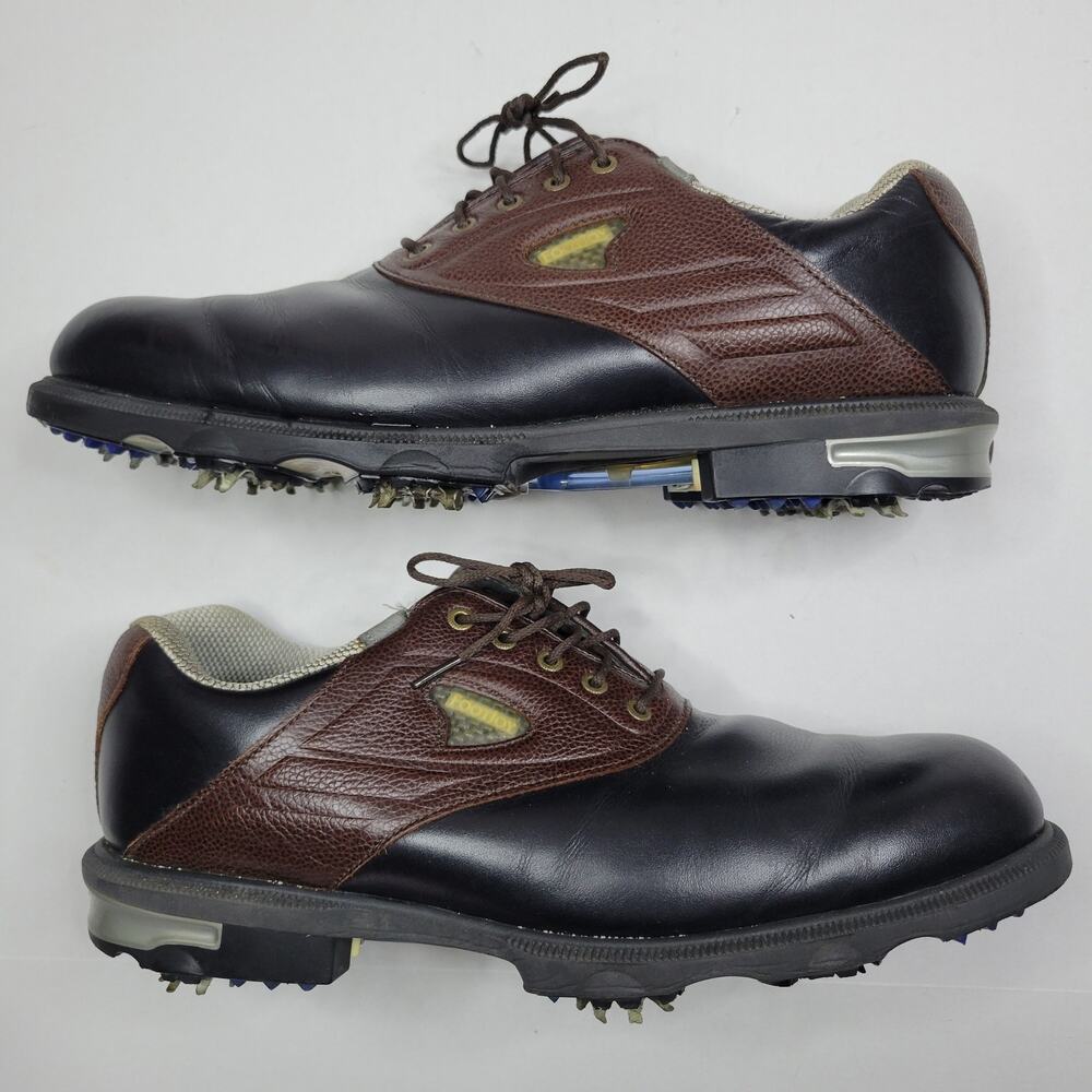 Footjoy Gel Fusion GFII Men's Golf Shoes Cleats 59987 Black Brown Saddle 8.5 M
